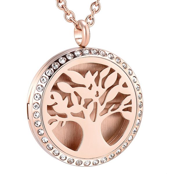 ijp0367 stainless steel rose gold crystal tree of life aromatherapy essential oils diffuser perfume 12 pads pendant necklace jewelry, Silver
ijp0367 stainless steel rose gold crystal tree of life aromatherapy essential oils diffuser perfume 12 pads pendant necklace jewelry, Silver