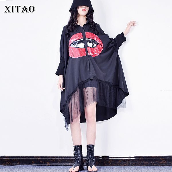 xitao trend plus size bat sleeve shirt irregular ruffled beaded asymmetric women fashion streetwear oversized blouse xj4921, White
xitao trend plus size bat sleeve shirt irregular ruffled beaded asymmetric women fashion streetwear oversized blouse xj4921, White