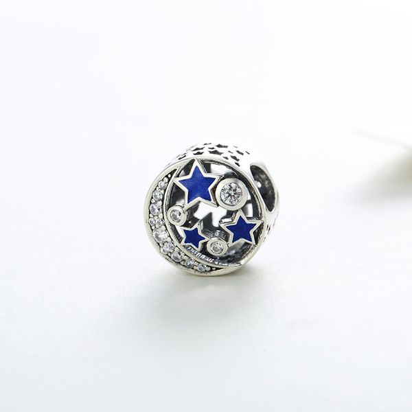 весна подлинный реальный стерлингового серебра 925 пробы луна и ночь прелести подходят браслет пандора, Black 
весна подлинный реальный стерлингового серебра 925 пробы луна и ночь прелести подходят браслет пандора, Black