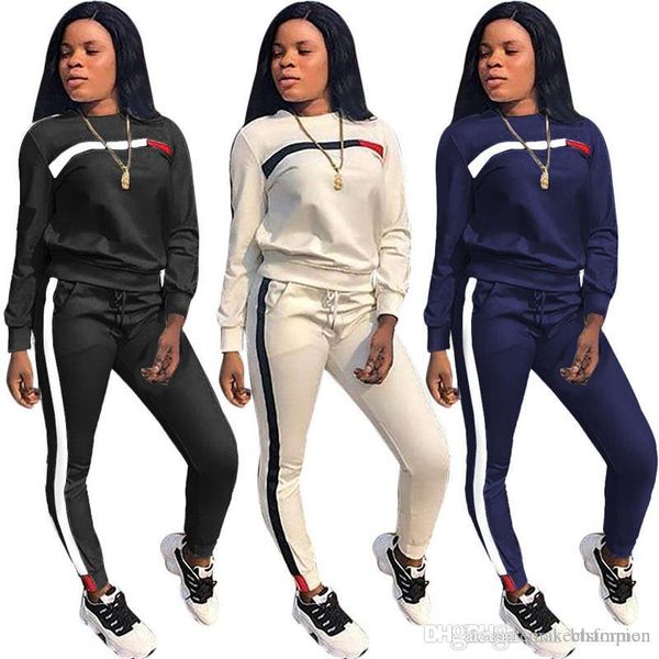 fashion spring designer 2pcs womens suits striped panelled long sleeve womens tracksuits simple style casual feamle clothing, Gray
fashion spring designer 2pcs womens suits striped panelled long sleeve womens tracksuits simple style casual feamle clothing, Gray