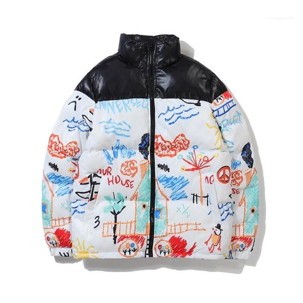 designer down graffiti print long sleeve stand collar fashion style homme clothing casual apparel mens winter, Black
designer down graffiti print long sleeve stand collar fashion style homme clothing casual apparel mens winter, Black