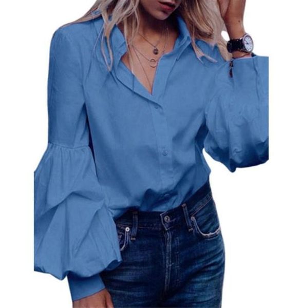 women designer blouses casual lapel neck long sleeve shirts fashion solid color lantern sleeve shirts women clothing, White
women designer blouses casual lapel neck long sleeve shirts fashion solid color lantern sleeve shirts women clothing, White