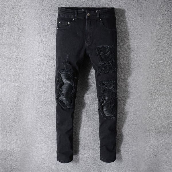 2019 new fashion high street trend hole men's jeans tide brand punk style youth slim feet trousers more size 28-38 40 42, Blue
2019 new fashion high street trend hole men's jeans tide brand punk style youth slim feet trousers more size 28-38 40 42, Blue