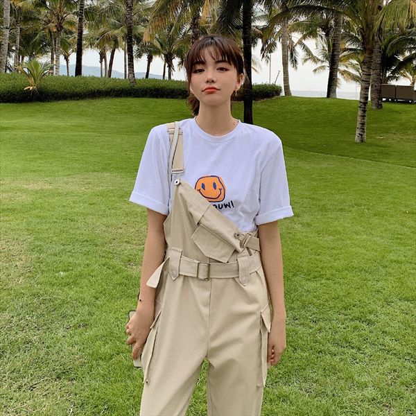 east gate 2020 летних ins детских смешных писем улыбающегося лицо печати рыхлой случайная простой тонкая футболки, White 
east gate 2020 летних ins детских смешных писем улыбающегося лицо печати рыхлой случайная простой тонкая футболки, White