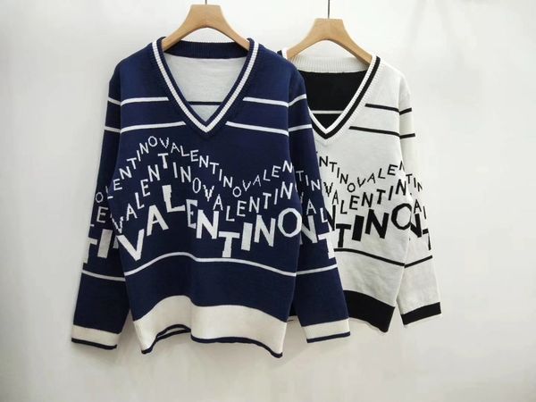 2019 pring milan runway weater v neck long leeve panelled women 039 weater high end letter jacquard pullover women de igner weater, White;black
2019 pring milan runway weater v neck long leeve panelled women 039 weater high end letter jacquard pullover women de igner weater, White;black