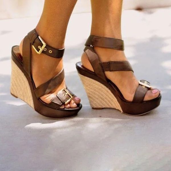 Fashion Women Open Toe Wedges Roman Shoes Summer Casual Thick Bottom Straps Buckle Sandals, Black
Fashion Women Open Toe Wedges Roman Shoes Summer Casual Thick Bottom Straps Buckle Sandals, Black