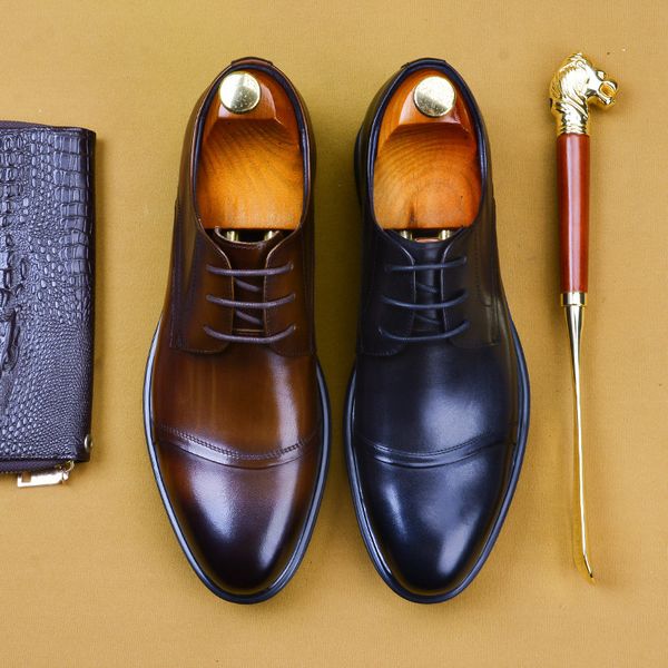 men derby shoes black brown cow leather fashion retro men's dress shoes men's business formal leather man
men derby shoes black brown cow leather fashion retro men's dress shoes men's business formal leather man