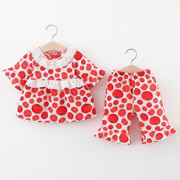 2020 summer baby sets tomato printed shirt with pants children's clothing wholesale, White
2020 summer baby sets tomato printed shirt with pants children's clothing wholesale, White