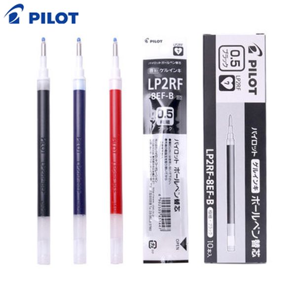 10pcs Japan Pilot Lp2rf-8ef Neutral Core 10ef Juice Pen Substitute Core 0.5mm Type Quick-drying Red-blue-black