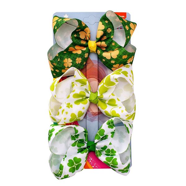 3pcs 4inch green clover thread ribbon hair bows clip handmade boutique printing hairbow girls hair accessories headwear, Slivery;white
3pcs 4inch green clover thread ribbon hair bows clip handmade boutique printing hairbow girls hair accessories headwear, Slivery;white