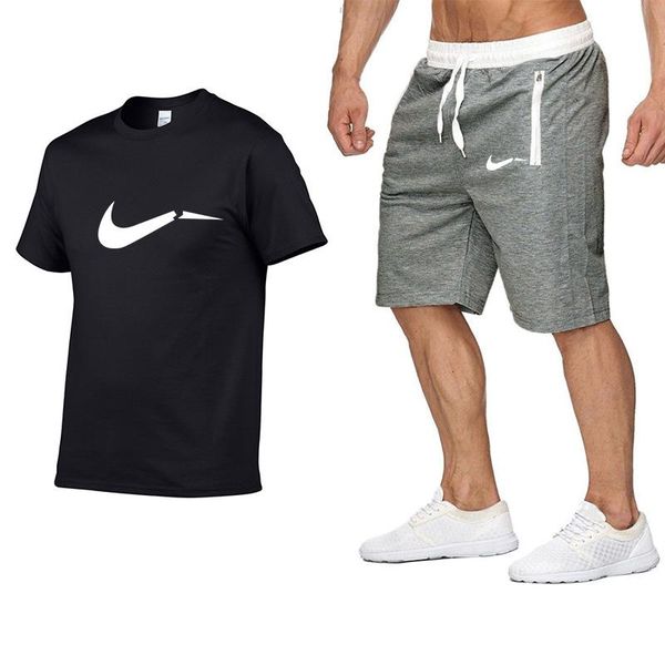 2020 summer sports men's sportswear t-shirt + pants running shorts suit clothes sports jogging training gym fitness clothes, Gray
2020 summer sports men's sportswear t-shirt + pants running shorts suit clothes sports jogging training gym fitness clothes, Gray