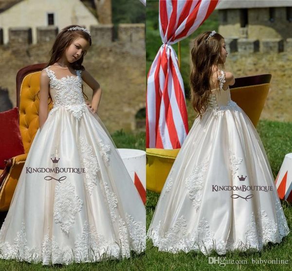flower girl dresses for summer weddings sleeveless sheer neck appliqued first communion dress floor length pageant gowns, White;blue
flower girl dresses for summer weddings sleeveless sheer neck appliqued first communion dress floor length pageant gowns, White;blue