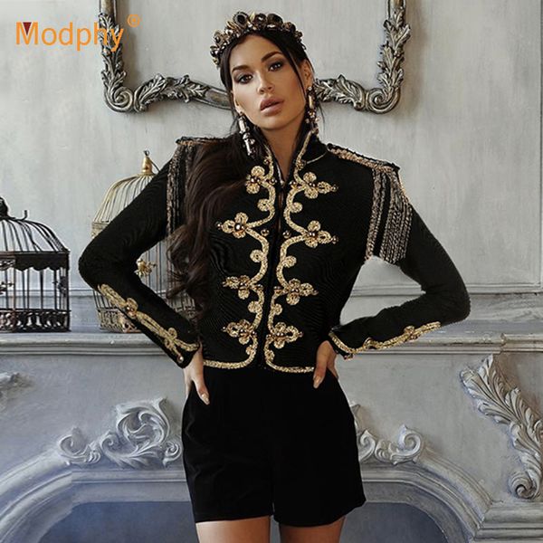 modphy women's 2019 new winter party black large size elegant long sleeve tassel beaded bandage jacket
modphy women's 2019 new winter party black large size elegant long sleeve tassel beaded bandage jacket