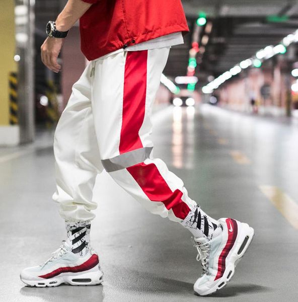 side striped harem pants men 2020 mens reflective joggers pants male streetwear fashions white vintage sweatpants, Black
side striped harem pants men 2020 mens reflective joggers pants male streetwear fashions white vintage sweatpants, Black