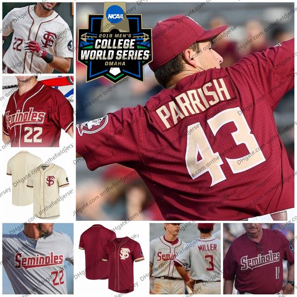 CWS 2019 Florida State Seminoles Baseball Jersey 27 Mcguire Weaver 33 Chase Haney 43 Drew Parrish 63 Matheu Nelson FSU S-4XL
CWS 2019 Florida State Seminoles Baseball Jersey 27 Mcguire Weaver 33 Chase Haney 43 Drew Parrish 63 Matheu Nelson FSU S-4XL