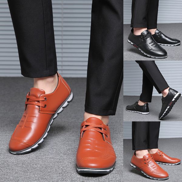 men's fashion casual flat comfortable outdoor work business leather shoes, Black
men's fashion casual flat comfortable outdoor work business leather shoes, Black