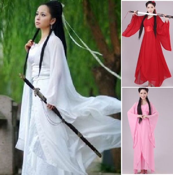 women kong fu cosplay fairy costume hanfu clothing chinese traditional ancient dress dance stage cloth classic nv white costume, Black;red
women kong fu cosplay fairy costume hanfu clothing chinese traditional ancient dress dance stage cloth classic nv white costume, Black;red