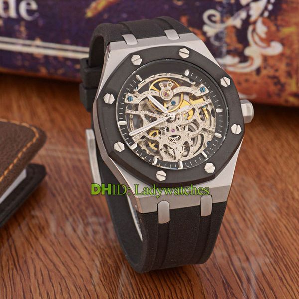 luxury mens watches montre de luxe hollow dial automatic watch 45mm steel case blue rubber band mechanical wristwatches reloj de lujo, Slivery;brown
luxury mens watches montre de luxe hollow dial automatic watch 45mm steel case blue rubber band mechanical wristwatches reloj de lujo, Slivery;brown