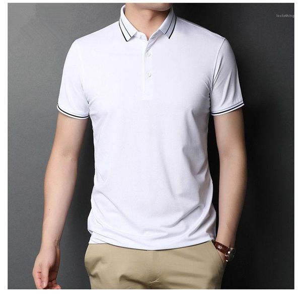 polos solid color lapel neck mens short sleeve tshirts trendy males casual tshirts summer mens business, White;black
polos solid color lapel neck mens short sleeve tshirts trendy males casual tshirts summer mens business, White;black