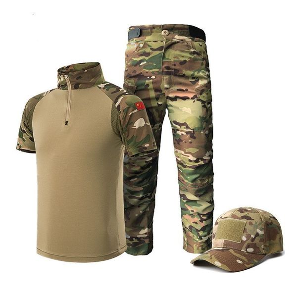 children's short sleeve training uniform suit kid summer outdoor camping cs combat clothes camouflage tactical set, White;black
children's short sleeve training uniform suit kid summer outdoor camping cs combat clothes camouflage tactical set, White;black