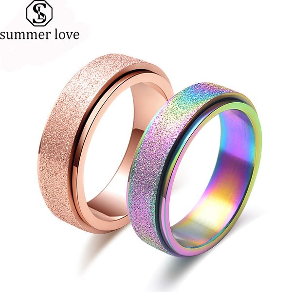 6mm rotating wedding rings for women men rose gold titanium steel matte engagement promise 7 rings fashion jewelry, Silver
6mm rotating wedding rings for women men rose gold titanium steel matte engagement promise 7 rings fashion jewelry, Silver