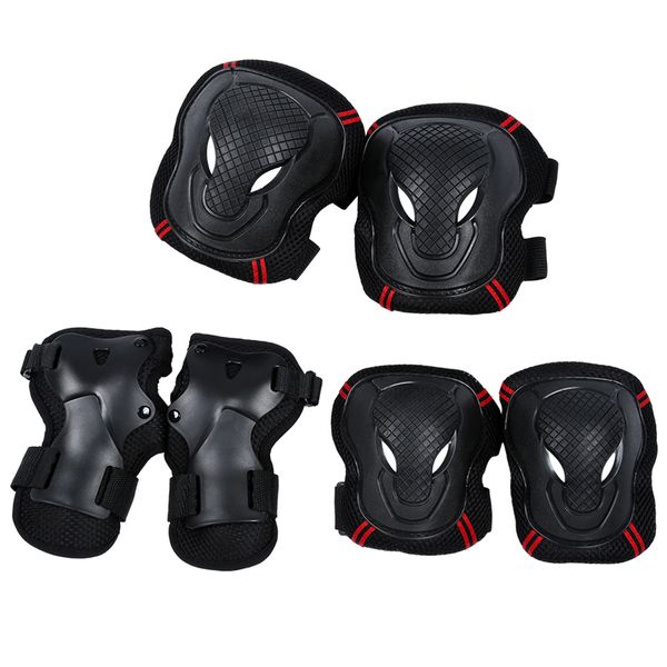 knee pads, elbow pads, wrist pad 3 - point set(l, black, red line
