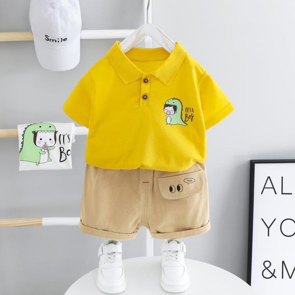summer cartoon dinosaur short sleeve lapel collar t-shirts + casual shorts children's 2pcs suits boys kids clothing baby's sets, White
summer cartoon dinosaur short sleeve lapel collar t-shirts + casual shorts children's 2pcs suits boys kids clothing baby's sets, White
