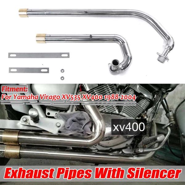 a set motorcycle muffler exhaust pipes system + silencers for yamaha virago xv535 xv 535 virago xv400 xv 400 1988-2004
a set motorcycle muffler exhaust pipes system + silencers for yamaha virago xv535 xv 535 virago xv400 xv 400 1988-2004