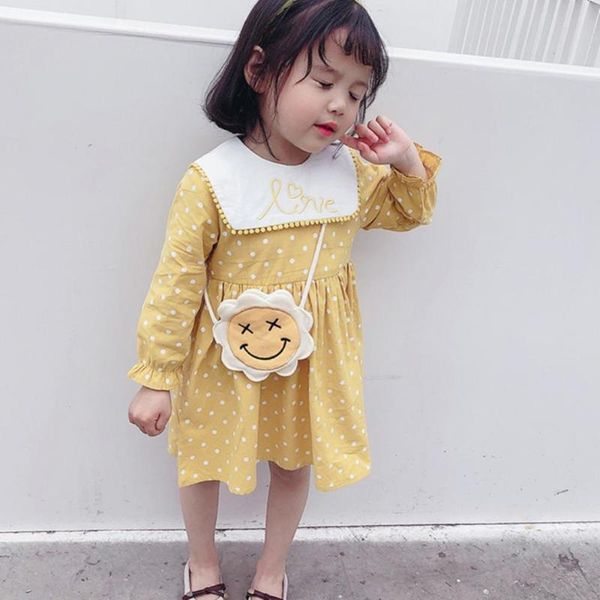 casual fashion girls polka dot print shoulder bag long sleeve dress, Red;yellow
casual fashion girls polka dot print shoulder bag long sleeve dress, Red;yellow