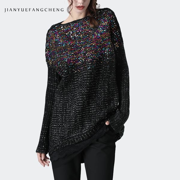 plus size women sequin sweater woollen knitted pullover sweaters o-neck loose korean style outwear warm ladies winter sweater, White;black
plus size women sequin sweater woollen knitted pullover sweaters o-neck loose korean style outwear warm ladies winter sweater, White;black