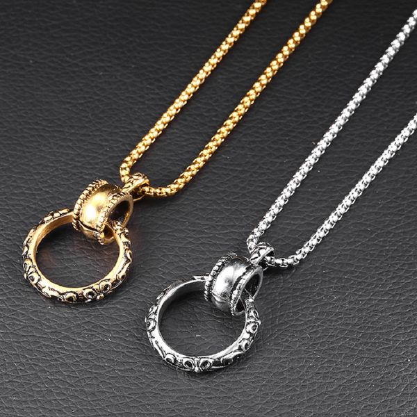 fashion men circle stainless steel pendant necklace snake chains long 60cm simple punk mens silver gold color jewelry for men
fashion men circle stainless steel pendant necklace snake chains long 60cm simple punk mens silver gold color jewelry for men
