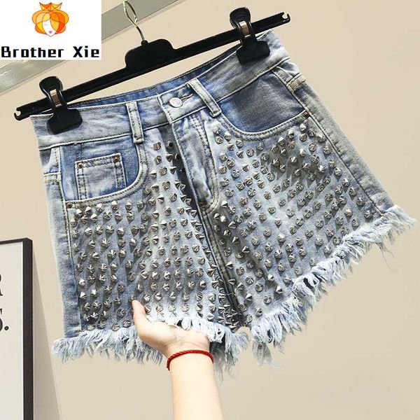 ripped jeans shorts woman cool handmade rivet tassels slim high waist denim shorts girls ladies streetwear harajuku pants, Blue
ripped jeans shorts woman cool handmade rivet tassels slim high waist denim shorts girls ladies streetwear harajuku pants, Blue