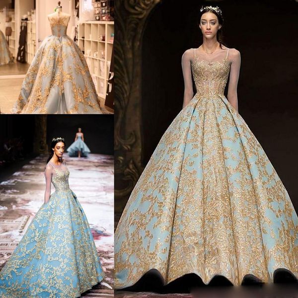 princess gold applique prom dresses sheer neck satin evening gowns sweep train plus size formal party dress robes de soirée, Black
princess gold applique prom dresses sheer neck satin evening gowns sweep train plus size formal party dress robes de soirée, Black