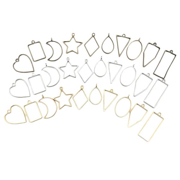 30 pcs bezel hollow shape charms pendant key accessory diy necklace pendant for jewelry making, Black
30 pcs bezel hollow shape charms pendant key accessory diy necklace pendant for jewelry making, Black