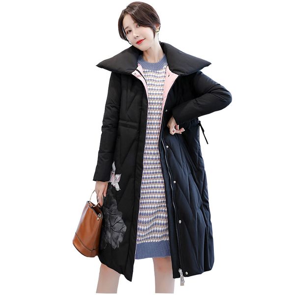 chic wide lapel printed winter down coat heavy jacket oversize thick warm cotton padded wadded parkas big pockets, Black
chic wide lapel printed winter down coat heavy jacket oversize thick warm cotton padded wadded parkas big pockets, Black