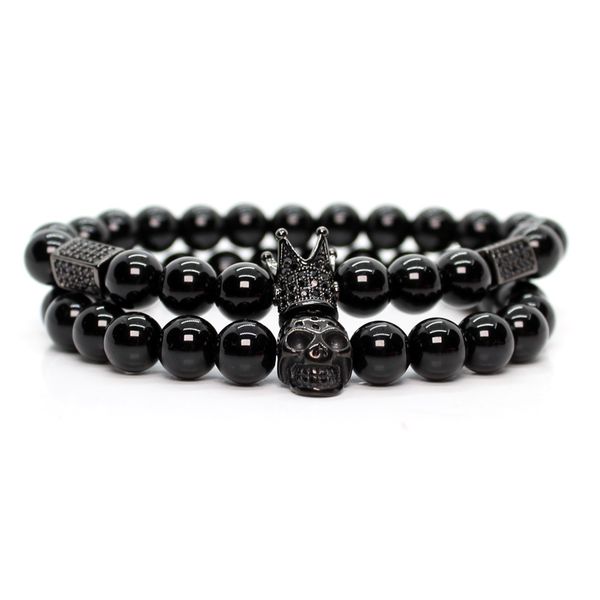 moda masculina crown skul bracelet set natrual stone beads pulseras men jewellery bracelets for women mens jewelry man bracalete, Black
moda masculina crown skul bracelet set natrual stone beads pulseras men jewellery bracelets for women mens jewelry man bracalete, Black