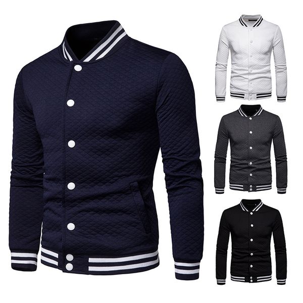 2020 new mens slip-breasted jacket baseball collar youth european version of mens diamond lattice baseball solid color youth jackets, Black;brown
2020 new mens slip-breasted jacket baseball collar youth european version of mens diamond lattice baseball solid color youth jackets, Black;brown