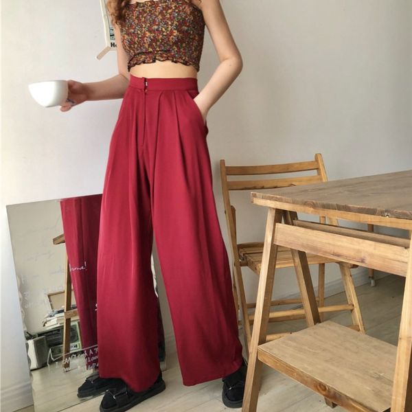 pants womens 2020 autumn new fashion korean-style loose high waist slimming casual straight pants, Black;white
pants womens 2020 autumn new fashion korean-style loose high waist slimming casual straight pants, Black;white