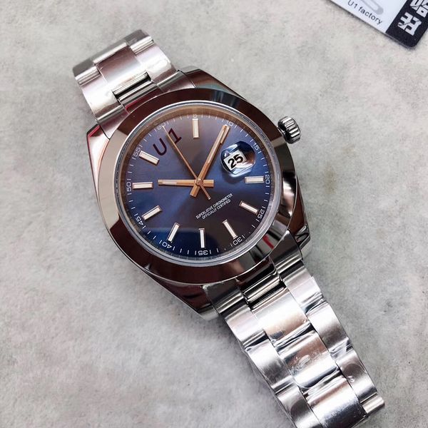 sumptuous 41mm date-just blue dial automatic mechanical mens watch watches luminous hands and markers men wristwatches, Slivery;brown
sumptuous 41mm date-just blue dial automatic mechanical mens watch watches luminous hands and markers men wristwatches, Slivery;brown