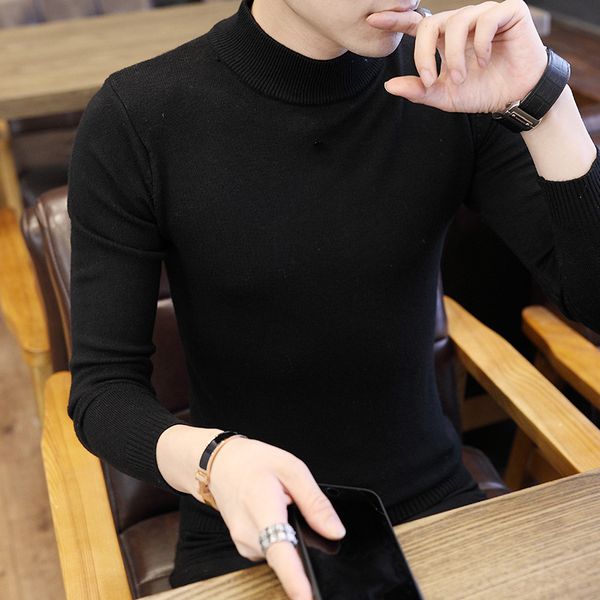 mens sweaters spring autumn long sleeve black white grey yellow wine red pullovers turtleneck solid casual sweater men, White;black
mens sweaters spring autumn long sleeve black white grey yellow wine red pullovers turtleneck solid casual sweater men, White;black
