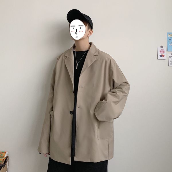 men's suits & blazers 2021 spring and autumn japanese style harajuku casual solid color small suit handsome jacket loose high quality, White;black
men's suits & blazers 2021 spring and autumn japanese style harajuku casual solid color small suit handsome jacket loose high quality, White;black