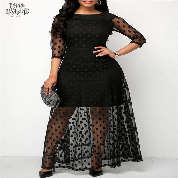 women ankle length ankle length stitching polka dot lace dress ladies summer mesh black long maxi dress casual straight maxi dresses, Black;gray
women ankle length ankle length stitching polka dot lace dress ladies summer mesh black long maxi dress casual straight maxi dresses, Black;gray