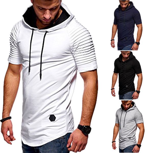 2019 men's t shirts striped design fitness hooded casual solid sports t-shirt s to 3xl, White;black
2019 men's t shirts striped design fitness hooded casual solid sports t-shirt s to 3xl, White;black