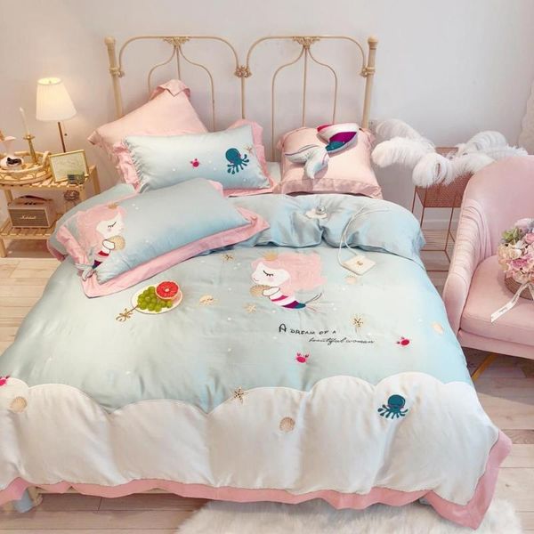 4pcs egyptian cotton duvet cover sets king size bedding sets pillowcases mermaid throw bed cover jogo de cama bed linen
4pcs egyptian cotton duvet cover sets king size bedding sets pillowcases mermaid throw bed cover jogo de cama bed linen