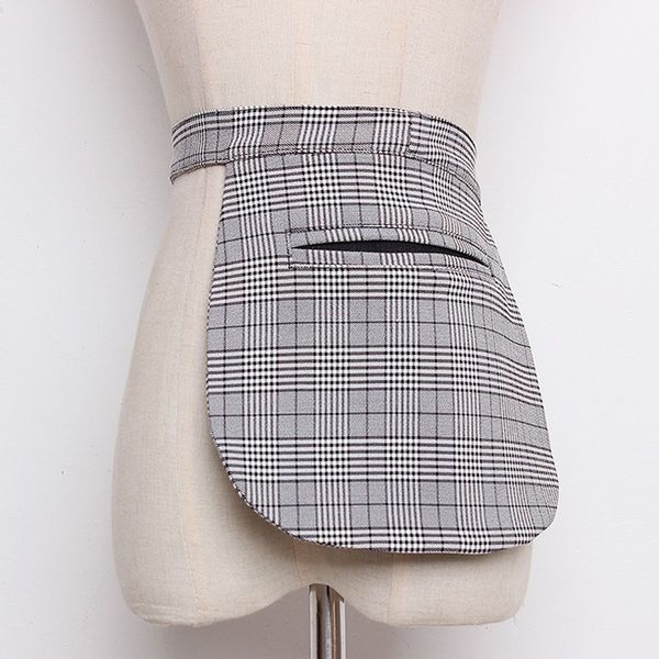 twotwinstyle plaid for women high waist bandage pocket cummerbund belt female elegant spring tide 2020 fashion y200501, Black;brown
twotwinstyle plaid for women high waist bandage pocket cummerbund belt female elegant spring tide 2020 fashion y200501, Black;brown