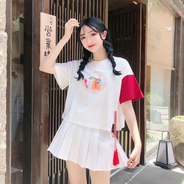 women's girl soft tees and high waist pleated skirt a-line skirt suit sets new summer koral short sleeve cotton skirts set, White
women's girl soft tees and high waist pleated skirt a-line skirt suit sets new summer koral short sleeve cotton skirts set, White