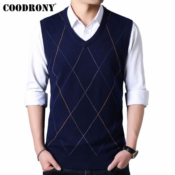 coodrony sweater men fashion v-neck sleeveless vest pull homme 2019 autumn winter thick warm cashmere woolen mens sweaters 91024, Black;white
coodrony sweater men fashion v-neck sleeveless vest pull homme 2019 autumn winter thick warm cashmere woolen mens sweaters 91024, Black;white