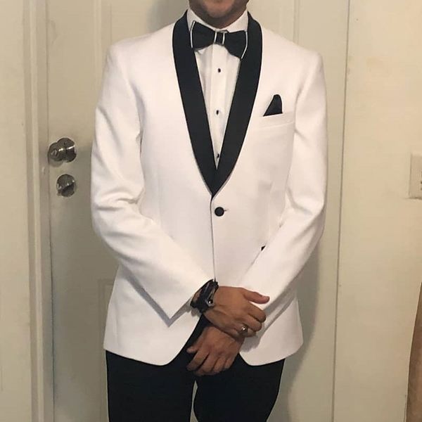 black and white wedding groom tuxedos for mens suits shawl lapel two piece jacket pants slim fit male blazer, Black;gray
black and white wedding groom tuxedos for mens suits shawl lapel two piece jacket pants slim fit male blazer, Black;gray