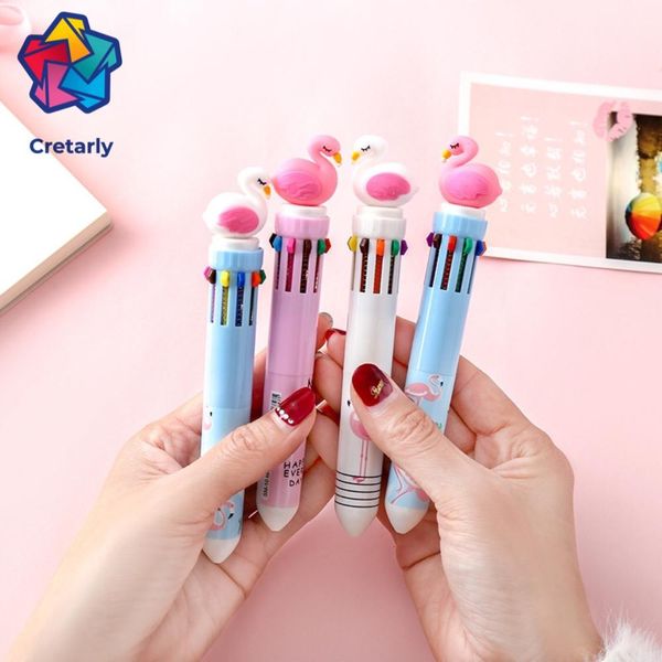 1pcs cute flamingo ballpoint pen 10 color multi-function novelty pens 0.5mm creative marker pen escolar papelaria, Blue;orange
1pcs cute flamingo ballpoint pen 10 color multi-function novelty pens 0.5mm creative marker pen escolar papelaria, Blue;orange
