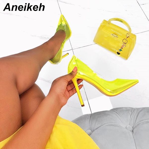 aneikeh 2019 summer new pvc candy color high heels transparent shallow mouth pointed stiletto high heel shoes pink yellow, Black
aneikeh 2019 summer new pvc candy color high heels transparent shallow mouth pointed stiletto high heel shoes pink yellow, Black